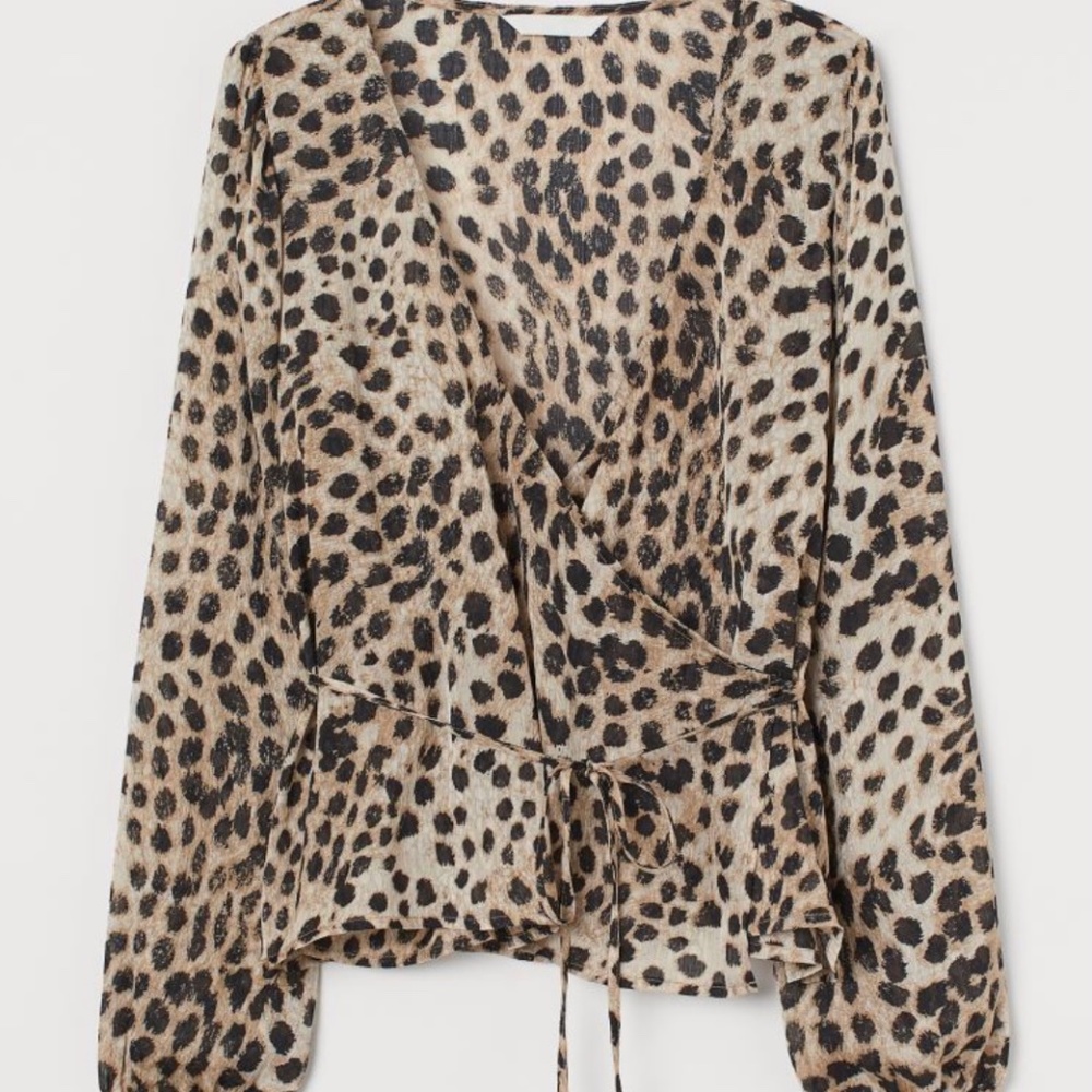 Leopard Print Wrap Top